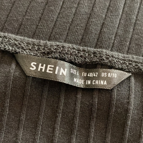 Shein blk ribbed sleeveless bodysuit - Size Large Medium with Bag - Picture 5 of 9